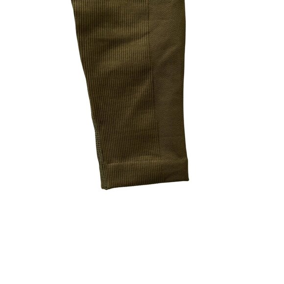 NWT Athleta Aurora Seamless High-Waist Leggings Ribbed Crop Olive Green Women XS - Picture 6 of 13